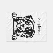 オーストラリアの羊飼い犬 フリースブランケット (正面(横))