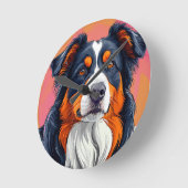 オーストラリアの羊飼い犬 ラウンド壁時計 (傾斜)