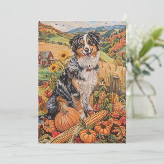 オーストラリアの羊飼い秋の収穫感謝祭 シーズンカード (スタンド正面)