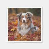 オーストラリアの羊飼い紅葉秋インスパイア スタンダードカクテルナプキン (正面)