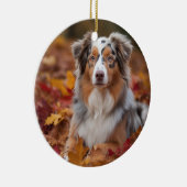 オーストラリアの羊飼い紅葉秋インスパイア セラミックオーナメント (右)