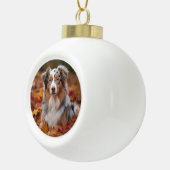 オーストラリアの羊飼い紅葉秋インスパイア セラミックボールオーナメント (右)