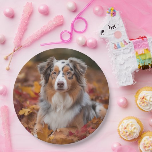 オーストラリアの羊飼い紅葉秋インスパイア ペーパープレート (パーティー)