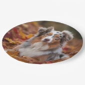 オーストラリアの羊飼い紅葉秋インスパイア ペーパープレート (アングル)