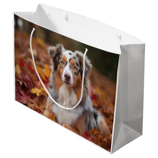 オーストラリアの羊飼い紅葉秋インスパイア ラージペーパーバッグ (裏面アングル)