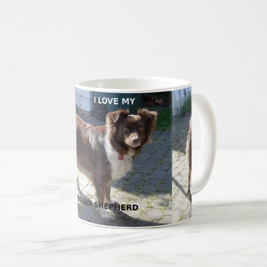 オーストラリアの羊飼い赤いトリ愛w pic コーヒーマグカップ (正面右)