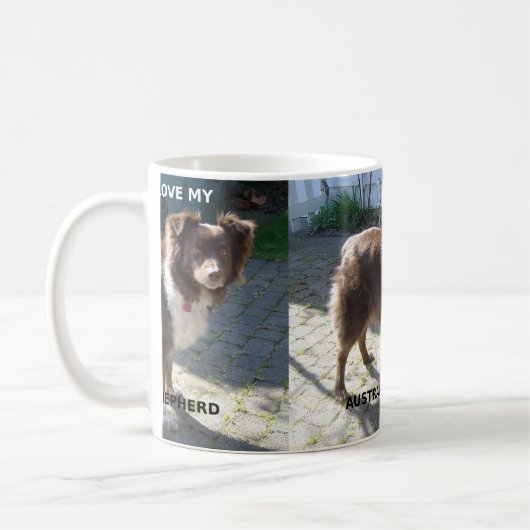 オーストラリアの羊飼い赤いトリ愛w pic コーヒーマグカップ (左)
