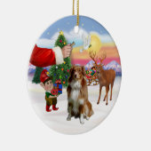 オーストラリアの羊飼い赤と白のために治療する セラミックオーナメント (右)