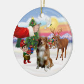 オーストラリアの羊飼い赤と白のために治療する セラミックオーナメント (左)