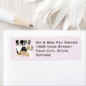 オーストラリアの羊飼い3人のピンクと白のダイヤモンド ラベル (インサイチュ)