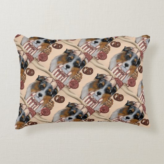 オーストラリアの羊飼い アクセントクッション (正面)