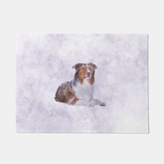 オーストラリアの羊飼い-オーストラリアの水彩画デジタルAr ドアマット (正面)