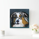 オーストラリアの羊飼い スクエア壁時計 (ホーム)