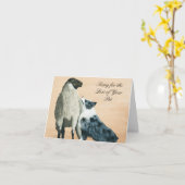 オーストラリアの羊飼い「タフな牧羊犬絵画一匹」 カード (黄色い花)