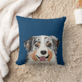 オーストラリアの羊飼い – ブルーメルル犬の枕 クッション (ブランケット)