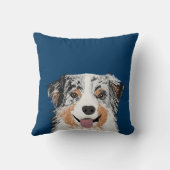 オーストラリアの羊飼い – ブルーメルル犬の枕 クッション (裏面)