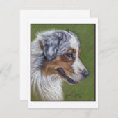 オーストラリアの羊飼い、ブルー・メルル ノートカード (正面/裏面)