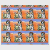 オーストラリアの羊飼い ラッピングペーパー (フラット)