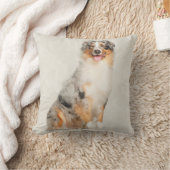 オーストラリアの羊飼い- Merleの青い水彩画 クッション (ブランケット)