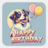 オーストラリアの羊飼カラフルい犬 スクエアシール (正面)