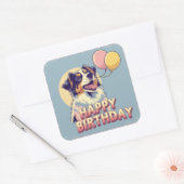 オーストラリアの羊飼カラフルい犬 スクエアシール (封筒)