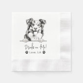 オーストラリアの羊飼パーソナライズされたいの犬が私を飲む 縁ありカクテルナプキン (正面)