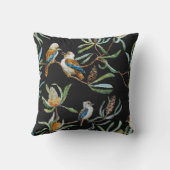 オーストラリアの自然の枕(黒) クッション (裏面)