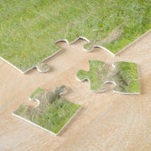 オーストラリアの芝刈り機のある古い青いトラクター ジグソーパズル (側面)