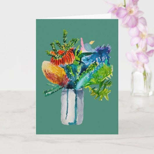 オーストラリアの花の水色 カード (蘭)