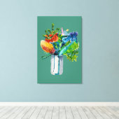 オーストラリアの花の水色 キャンバスプリント (インサイチュ (ウッドフロア))