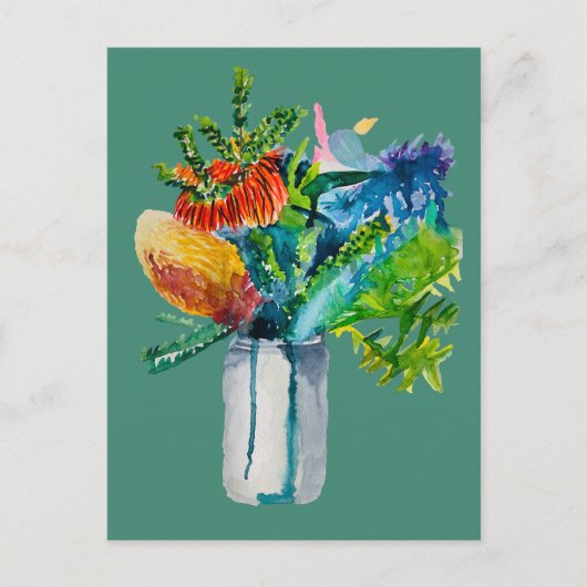 オーストラリアの花の水色 ポストカード (正面)