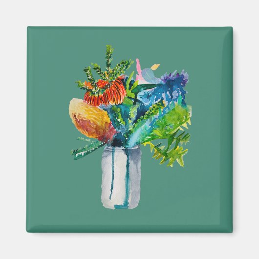 オーストラリアの花の水色 マグネット (正面)