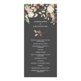 オーストラリアの花グレーとピンクの結婚式 プログラム