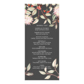 オーストラリアの花グレーとピンクの結婚式 プログラム (裏面)