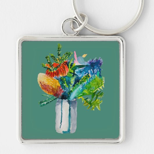 オーストラリアの花 水彩画 キーホルダー (正面)
