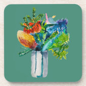 オーストラリアの花 水彩画 コースター (正面)