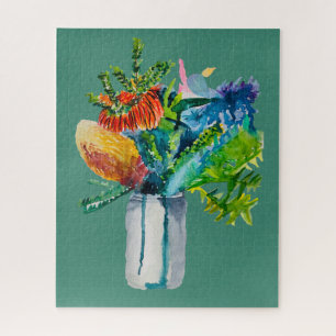 オーストラリアの花 水彩画 ジグソーパズル