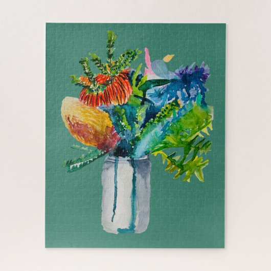 オーストラリアの花 水彩画 ジグソーパズル (縦)