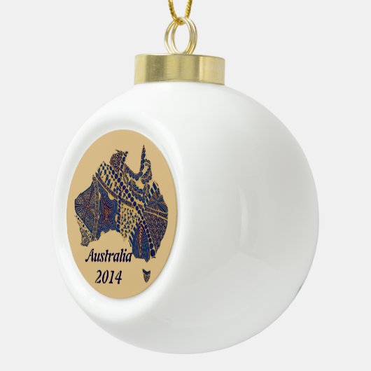オーストラリアの装飾的な記念品の地図のオーナメント セラミックボールオーナメント (右)