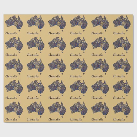 オーストラリアの装飾的な記念品の地図のギフト用包装紙 ラッピングペーパー (フラット)