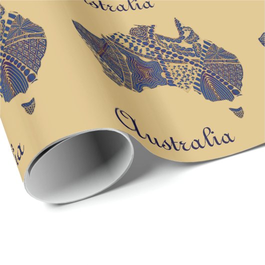 オーストラリアの装飾的な記念品の地図のギフト用包装紙 ラッピングペーパー (ロールコーナー)