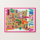 オーストラリアの象徴的なランドマークと野生動物のポスター ジグソーパズル (横)