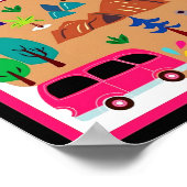 オーストラリアの象徴的なランドマークと野生動物のポスター ポスター (角)