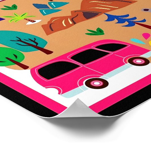 オーストラリアの象徴的なランドマークと野生動物のポスター ポスター (角)