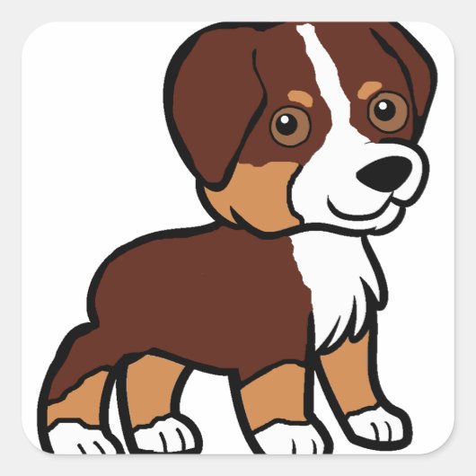 オーストラリアの赤いトリ漫画 スクエアシール (正面)