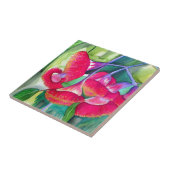 オーストラリアの赤い花盛りのgumnutsの水彩画の芸術 タイル (側面)