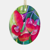 オーストラリアの赤い開花ガムナッツの水彩画 セラミックオーナメント (右)