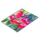 オーストラリアの赤い開花ガムナッツの水彩画 ノートブック (左側)