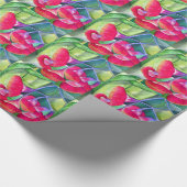 オーストラリアの赤い開花ガムナッツの水彩画 ラッピングペーパー (角)