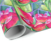 オーストラリアの赤い開花ガムナッツの水彩画 ラッピングペーパー (ロールコーナー)